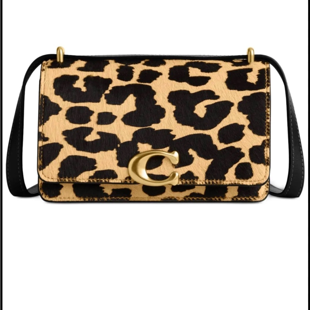 Coach Bandit Crossbody Bag In Haircalf With Leopard Print